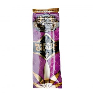 The Billionaire Hemp Wraps are made with the finest natural hemp fibers for a great tasting legal smoke with no nicotine or additives. 2 wraps and a packing straw. Billionaire Hemp Wraps Grape Flavour