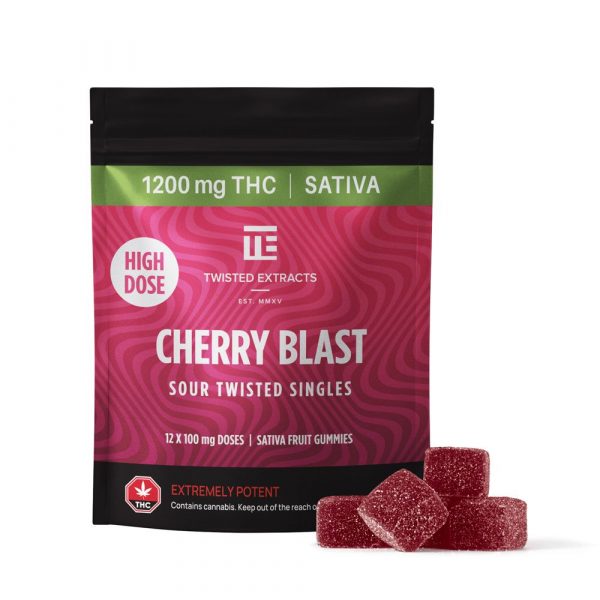 bhang-bhang Twisted Extract Cherry Blast Sour Twisted Singles - 1200mg THC Sativa